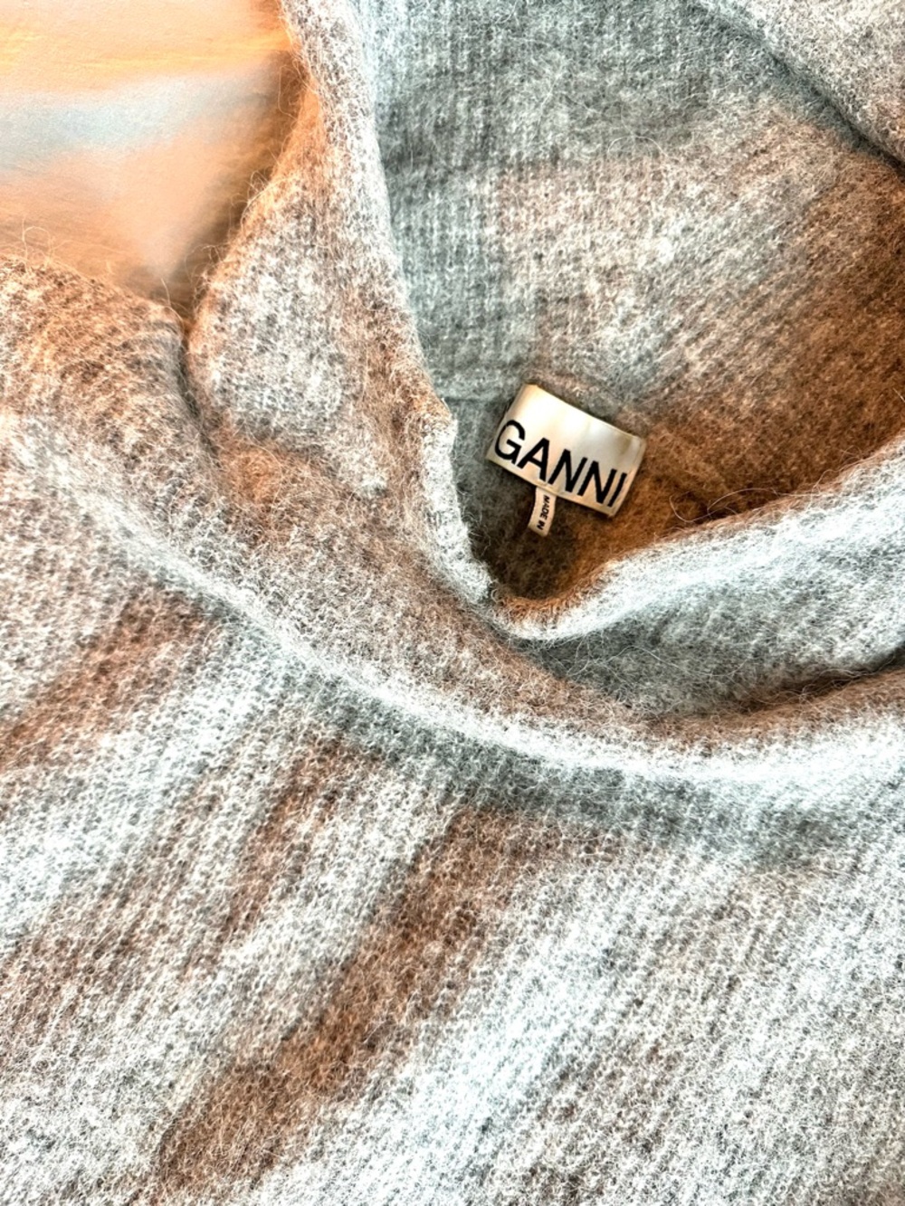 Ganni Gray Hoodie Sweater, Size M